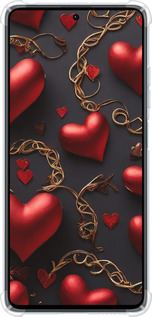 Силикон с усиленными углами чехол Сердечки для Xiaomi Redmi Note 12 Pro+ 5G - 5831sp-3612 изображение 