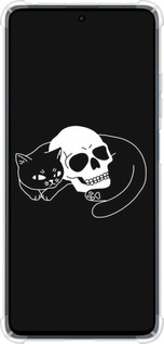 Силикон с усиленными углами чехол С изображением кота и черепа для Xiaomi Redmi Note 12 Pro+ 5G - 6491sp-3612 изображение 