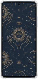 Силіконовий протиударний с посиленими кутами чехол Celestial Harmony: Sun & Moon Gold Mystic Pattern для Xiaomi Redmi Note 12 Pro+ 5G - 6778sp-3612 изображение 