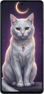 Силиконовый чехол Mystic White Cat Gothic Dark Purple Gold для Xiaomi Redmi Note 12 Pro+ 5G - 6805u-3612 изображение 