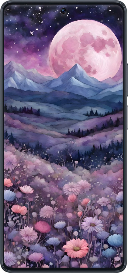 TPU чехол Ночь луна арт для Xiaomi Redmi Note 12 Turbo - 6319b-3025 изображение 