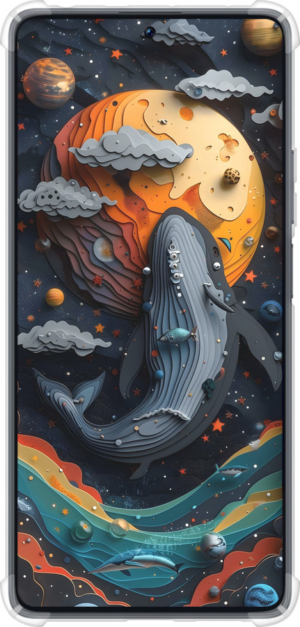 Силикон с усиленными углами чехол Кит в космосе для Xiaomi Redmi Note 12 Turbo - 6328sp-3025 изображение 