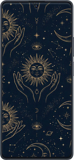 Силіконовий чехол Celestial Harmony: Sun & Moon Gold Mystic Pattern для Xiaomi Poco F5 - 6778u-3170 изображение 