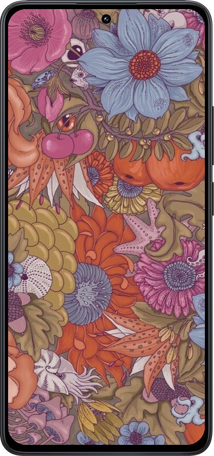 TPU чехол Абстрактні  квіти для Xiaomi Redmi Note 13 4G - 6526b-3654 изображение 
