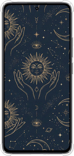 Силіконовий протиударний с посиленими кутами чехол Celestial Harmony: Sun & Moon Gold Mystic Pattern для Xiaomi Redmi Note 13 4G - 6778sp-3654 изображение 