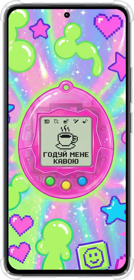 Силикон с усиленными углами чехол Y2K Aesthetic Retro Pet: Годуй мене кавою для Xiaomi Redmi Note 13 4G - 6784sp-3654 изображение 