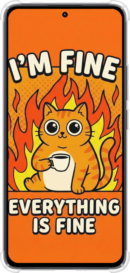 Силикон с усиленными углами чехол Funny Cat для Xiaomi Redmi Note 13 4G - 6786sp-3654 изображение 