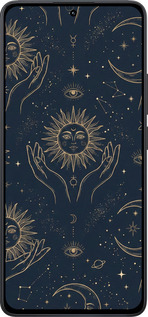 Силіконовий чехол Celestial Harmony: Sun & Moon Gold Mystic Pattern для Xiaomi Redmi Note 13 4G - 6778u-3654 изображение 