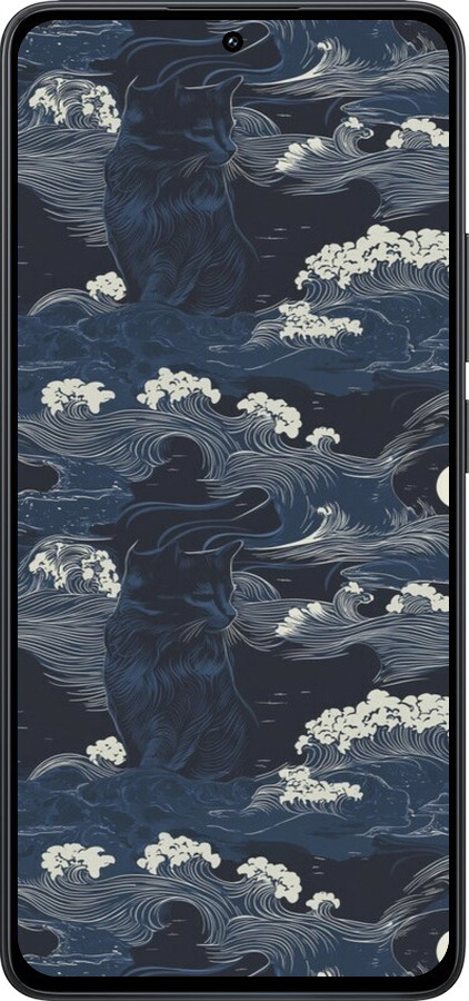 Силиконовый чехол Морская тематика в стиле арт-деко для Xiaomi Redmi Note 13 4G - 6520u-3654 изображение 