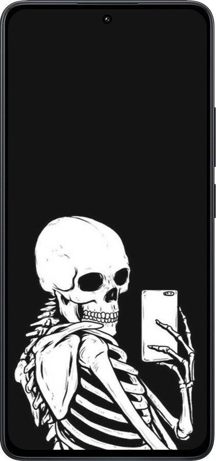 Силіконовий чехол Скелет робить Selfie для Xiaomi Redmi Note 13 4G - 6535u-3654 изображение 