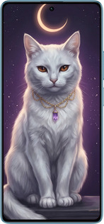 Силиконовый чехол Mystic White Cat Gothic Dark Purple Gold для Xiaomi Redmi Note 13 5G - 6805u-3346 изображение 