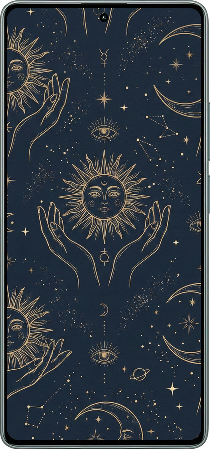 TPU чехол Celestial Harmony: Sun & Moon Gold Mystic Pattern для Xiaomi Poco M6 Pro - 6778b-3452 изображение 