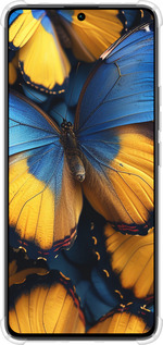 Силикон с усиленными углами чехол Желто-голубые бабочки для Xiaomi Redmi Note 13 Pro 4G - 6046sp-3653 изображение 