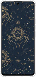 Силіконовий протиударний с посиленими кутами чехол Celestial Harmony: Sun & Moon Gold Mystic Pattern для Xiaomi Redmi Note 13 Pro 4G - 6778sp-3653 изображение 