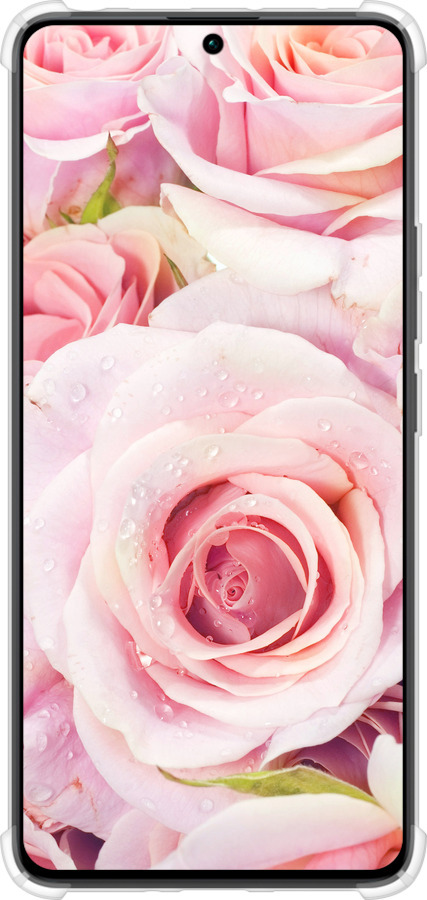 Силикон с усиленными углами чехол Розы для Xiaomi Redmi Note 13 Pro 4G - 525sp-3653 изображение 
