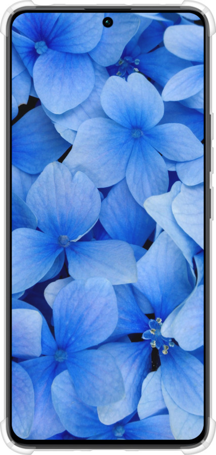 Силикон с усиленными углами чехол Синие цветы для Xiaomi Redmi Note 13 Pro 4G - 526sp-3653 изображение 