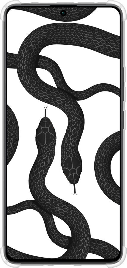 Силикон с усиленными углами чехол Змеи для Xiaomi Redmi Note 13 Pro 4G - 5473sp-3653 изображение 