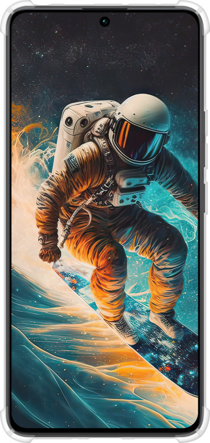 Силикон с усиленными углами чехол Сноубордист для Xiaomi Redmi Note 13 Pro 4G - 5604sp-3653 изображение 