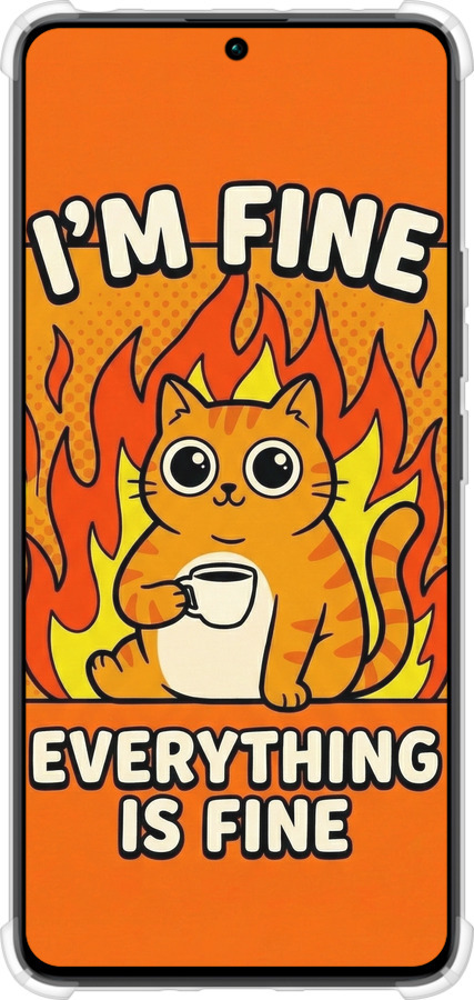 Силикон с усиленными углами чехол Funny Cat для Xiaomi Redmi Note 13 Pro 4G - 6786sp-3653 изображение 