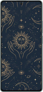Силіконовий чехол Celestial Harmony: Sun & Moon Gold Mystic Pattern для Xiaomi Redmi Note 13 Pro 4G - 6778u-3653 изображение 