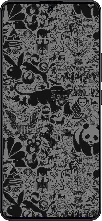 TPU чехол Чёрно-серый стикер бомбинг для Xiaomi Redmi Note 13 Pro Plus 5g - 2432b-3400 изображение 