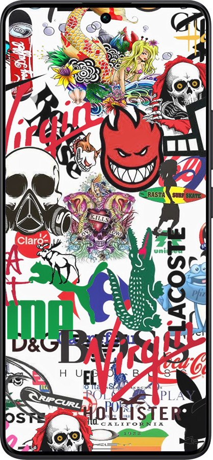 TPU чехол Many different logos для Xiaomi Redmi Note 13 Pro Plus 5g - 4022b-3400 изображение 