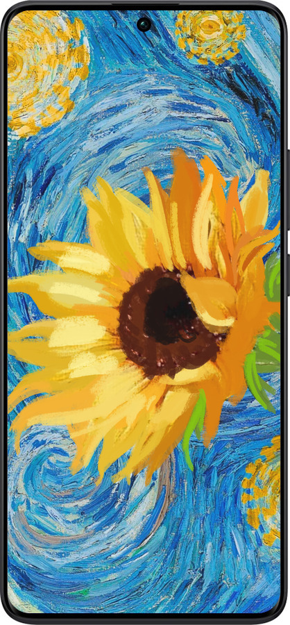 TPU чехол Цветы желто-голубые для Xiaomi Redmi Note 13 Pro Plus 5g - 5308b-3400 изображение 