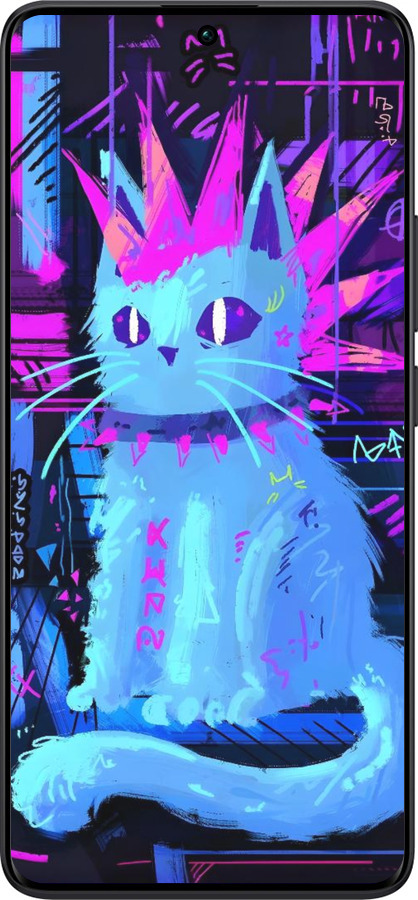 TPU чехол Кот панк для Xiaomi Redmi Note 13 Pro Plus 5g - 6311b-3400 изображение 