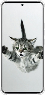 Силикон с усиленными углами чехол Летящий котёнок для Xiaomi Redmi Note 13 Pro Plus 5g - 2322sp-3400 изображение 