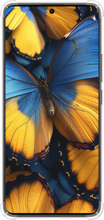 Силикон с усиленными углами чехол Желто-голубые бабочки для Xiaomi Redmi Note 13 Pro Plus 5g - 6046sp-3400 изображение 