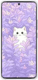 Силіконовий протиударний с посиленими кутами чехол Котик в цветах для Xiaomi Redmi Note 13 Pro Plus 5g - 6390sp-3400 изображение 