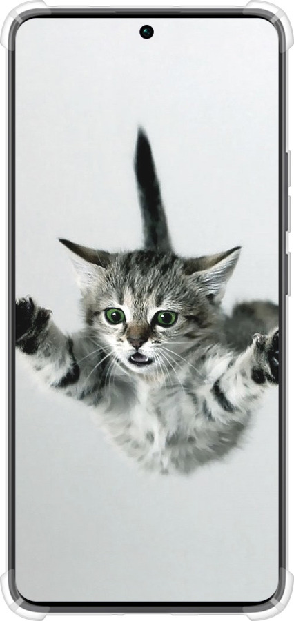 Силикон с усиленными углами чехол Летящий котёнок для Xiaomi Redmi Note 13 Pro Plus 5g - 2322sp-3400 изображение 