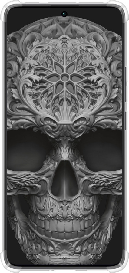 Силикон с усиленными углами чехол skull-ornament для Xiaomi Redmi Note 13 Pro Plus 5g - 4101sp-3400 изображение 