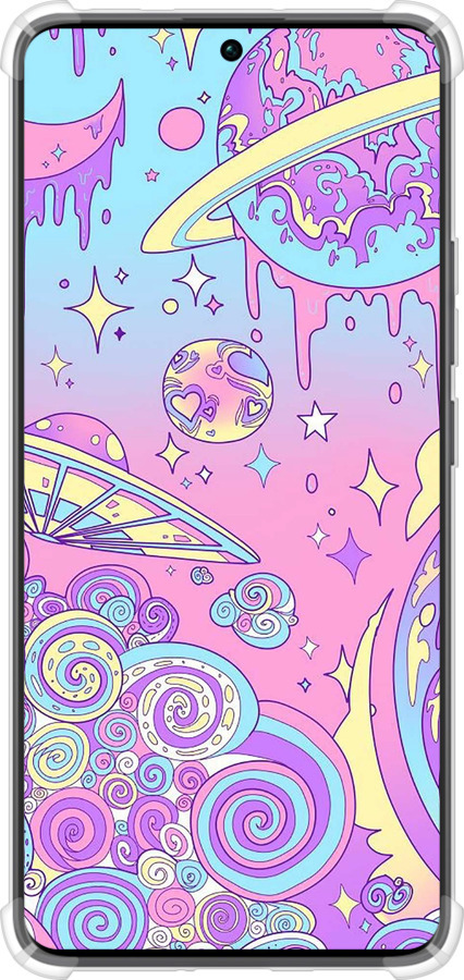 Силикон с усиленными углами чехол Розовая галактика для Xiaomi Redmi Note 13 Pro Plus 5g - 4146sp-3400 изображение 