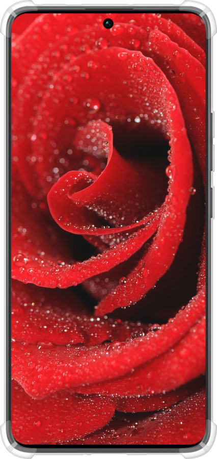 Силикон с усиленными углами чехол Красная роза для Xiaomi Redmi Note 13 Pro Plus 5g - 529sp-3400 изображение 