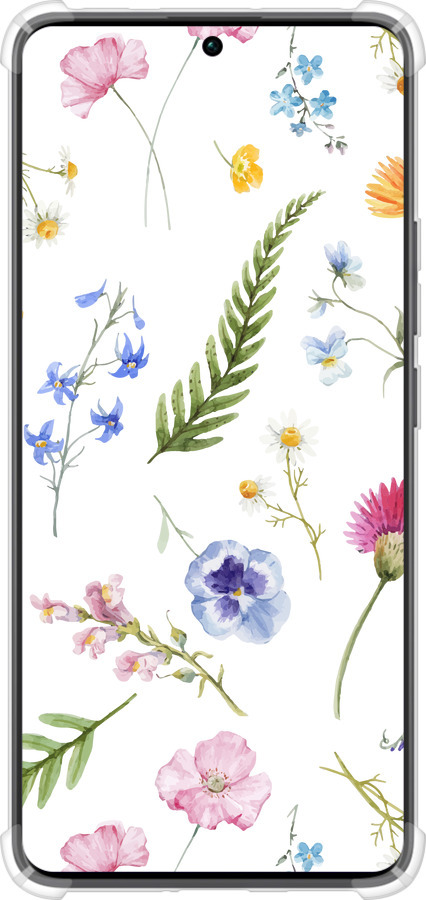 Силикон с усиленными углами чехол Цветочный фон v2 для Xiaomi Redmi Note 13 Pro Plus 5g - 5472sp-3400 изображение 