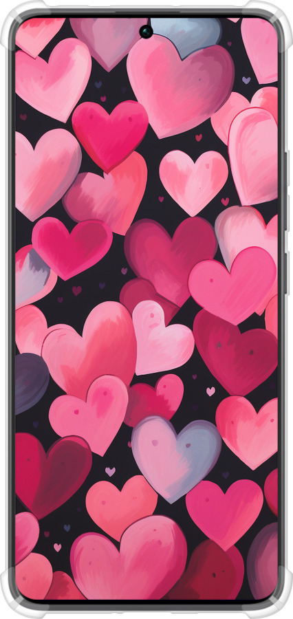 Силикон с усиленными углами чехол Сердечки 4 для Xiaomi Redmi Note 13 Pro Plus 5g - 5662sp-3400 изображение 