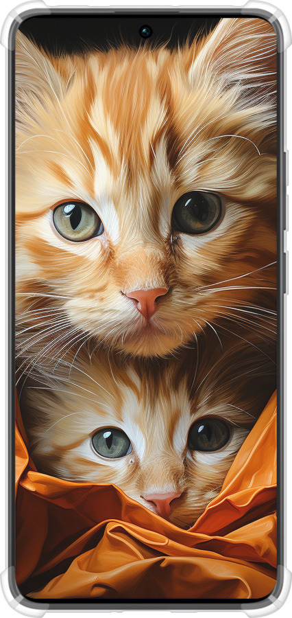Силикон с усиленными углами чехол Котики 2 для Xiaomi Redmi Note 13 Pro Plus 5g - 5664sp-3400 изображение 