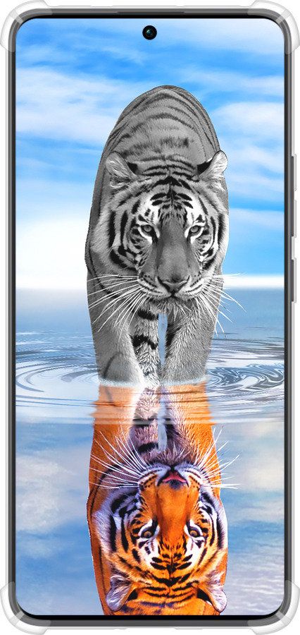 Силикон с усиленными углами чехол Тигр для Xiaomi Redmi Note 13 Pro Plus 5g - 6016sp-3400 изображение 