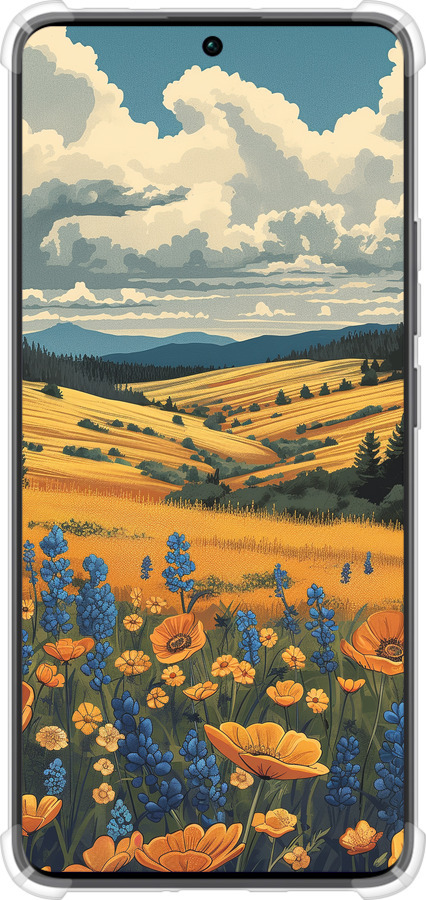 Силикон с усиленными углами чехол Украинское поле для Xiaomi Redmi Note 13 Pro Plus 5g - 6082sp-3400 изображение 