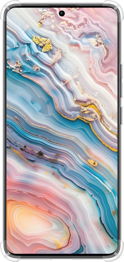 Силикон с усиленными углами чехол Мрамор красивый для Xiaomi Redmi Note 13 Pro Plus 5g - 6376sp-3400 изображение 