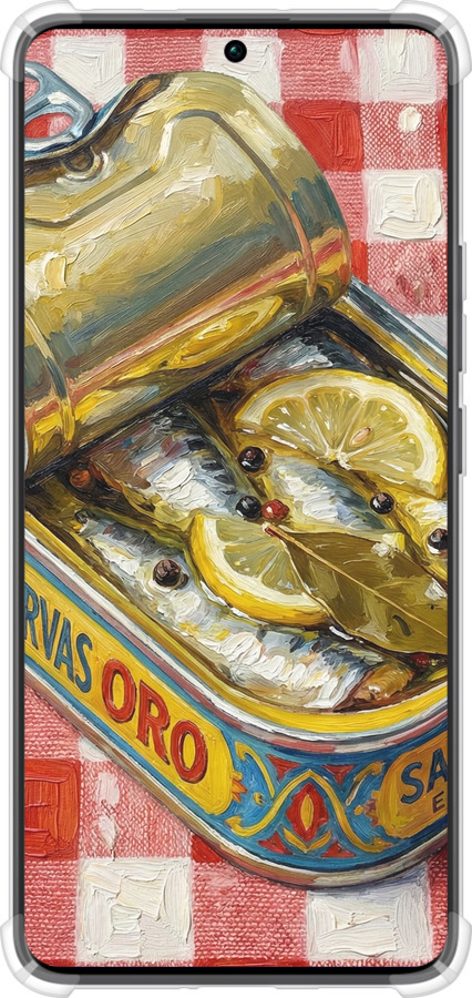 Силикон с усиленными углами чехол Vintage Sardine Tin Phone для Xiaomi Redmi Note 13 Pro Plus 5g - 6772sp-3400 изображение 
