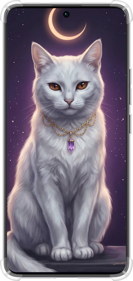 Силіконовий протиударний с посиленими кутами чехол Mystic White Cat Gothic Dark Purple Gold для Xiaomi Redmi Note 13 Pro Plus 5g - 6805sp-3400 изображение 