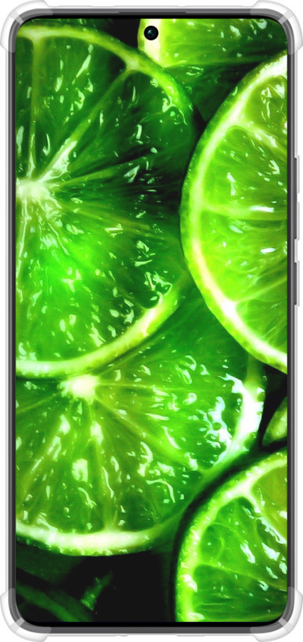 Силикон с усиленными углами чехол Зелёные дольки лимона для Xiaomi Redmi Note 13 Pro Plus 5g - 852sp-3400 изображение 