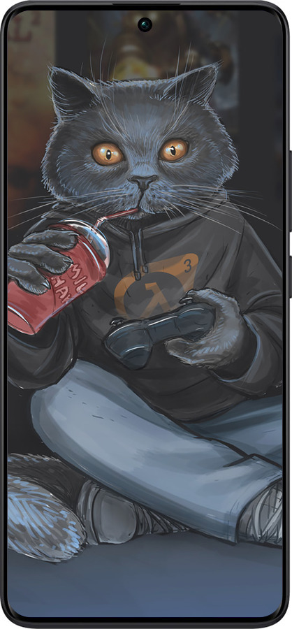 Силиконовый чехол gamer cat для Xiaomi Redmi Note 13 Pro Plus 5g - 4140u-3400 изображение 