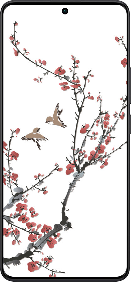 Силиконовый чехол Сакура v2 для Xiaomi Redmi Note 13 Pro Plus 5g - 5538u-3400 изображение 