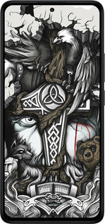 TPU чехол Тату Вікінг для Xiaomi Redmi Note 14 4G - 4098b-3903 изображение 