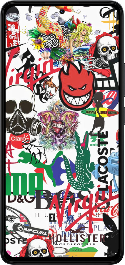 TPU чехол Many different logos для Xiaomi Redmi Note 14 4G - 4022b-3903 изображение 