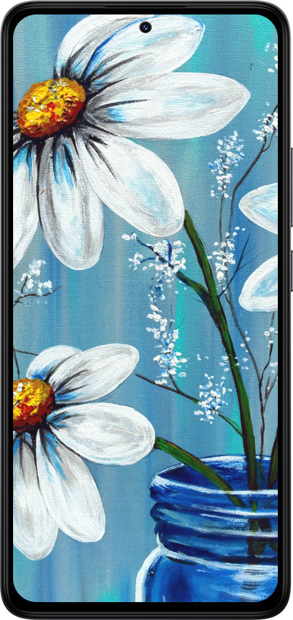 TPU чехол Красивые арт-ромашки для Xiaomi Redmi Note 14 4G - 4031b-3903 изображение 