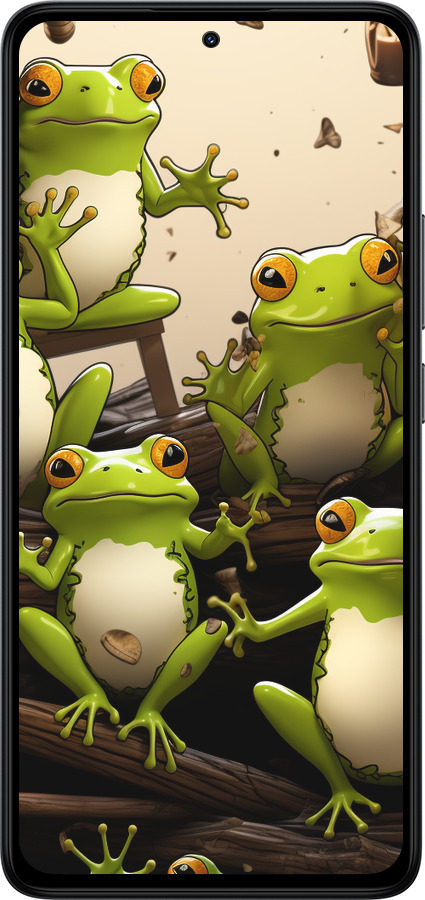 TPU чехол Жабки для Xiaomi Redmi Note 14 4G - 5656b-3903 изображение 